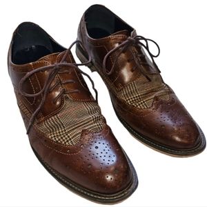 Elegant Brown and Plaid Oxford Shoes